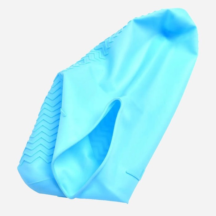 Багаторазові бахіли-чохли L (41-45 розмір) для взуття силіконові від води та бруду. Колір: блакитний TH-62