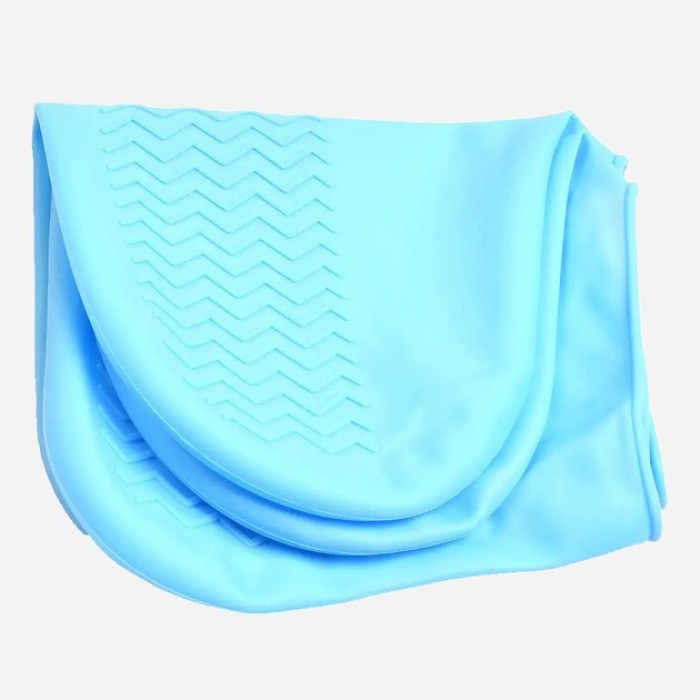 Багаторазові бахіли-чохли L (41-45 розмір) для взуття силіконові від води та бруду. Колір: блакитний TH-62