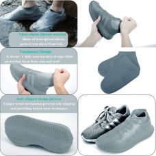 Багаторазові бахіли-чохли L (41-45 розмір) для взуття силіконові від води та бруду. Колір: сірий XT-93