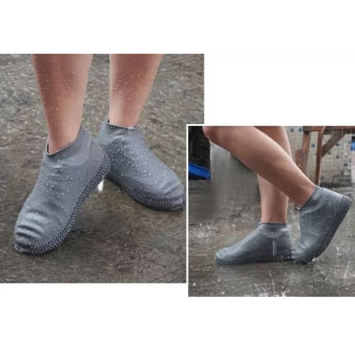 Багаторазові бахіли-чохли L (41-45 розмір) для взуття силіконові від води та бруду. Колір: сірий XT-93