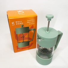 Чайник заварювальний френч прес Well Done WD-8053A 350 мл, Скляний чайник для кави та чаю DC-61