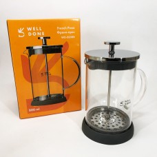 Чайник заварювальний френч прес Well Done WD-8038B 800 мл, Заварник френч-прес, Френч-прес красивий GS-41