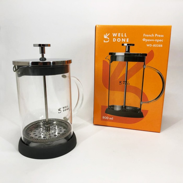 Скляні чайники для заварювання трав'яного чаю Well Done WD-8038B 800 мл, Скляний чайник для кави та чаю NG-27