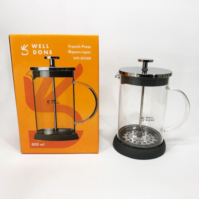 Скляні чайники для заварювання трав'яного чаю Well Done WD-8038B 800 мл, Скляний чайник для кави та чаю NG-27