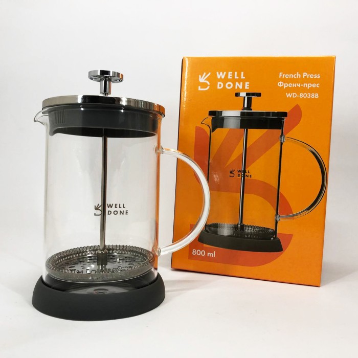 Скляні чайники для заварювання трав'яного чаю Well Done WD-8038B 800 мл, Скляний чайник для кави та чаю NG-27