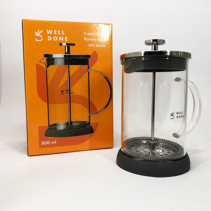Скляні чайники для заварювання трав'яного чаю Well Done WD-8038B 800 мл, Скляний чайник для кави та чаю NG-27