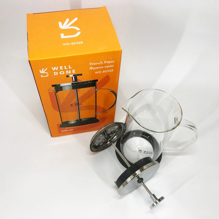 Френч-прес для приготування чаю Well, Заварник для чаю з пресом, Френч-прес місткий WP-53