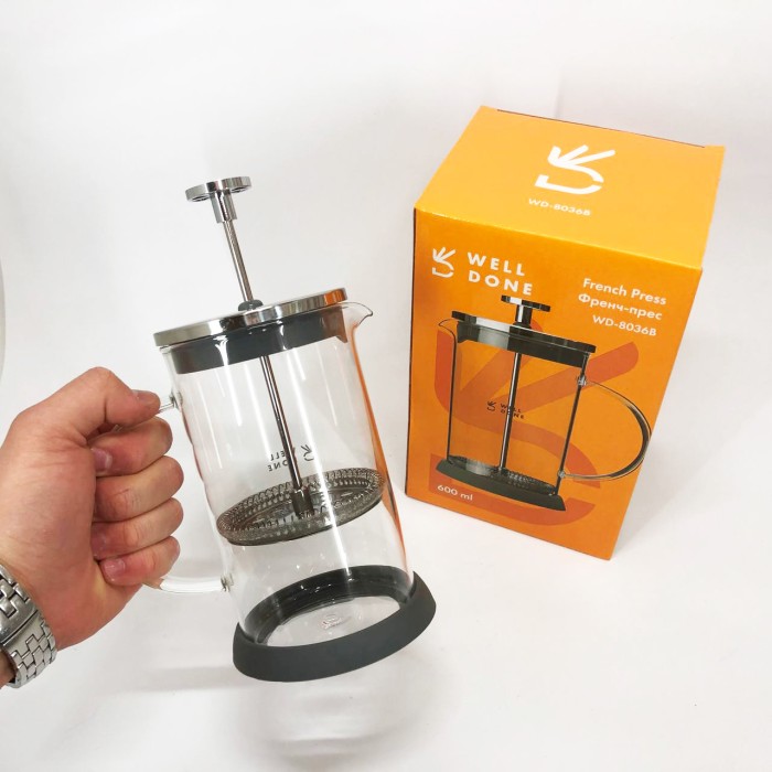 Френч-прес для приготування чаю Well, Заварник для чаю з пресом, Френч-прес місткий WP-53