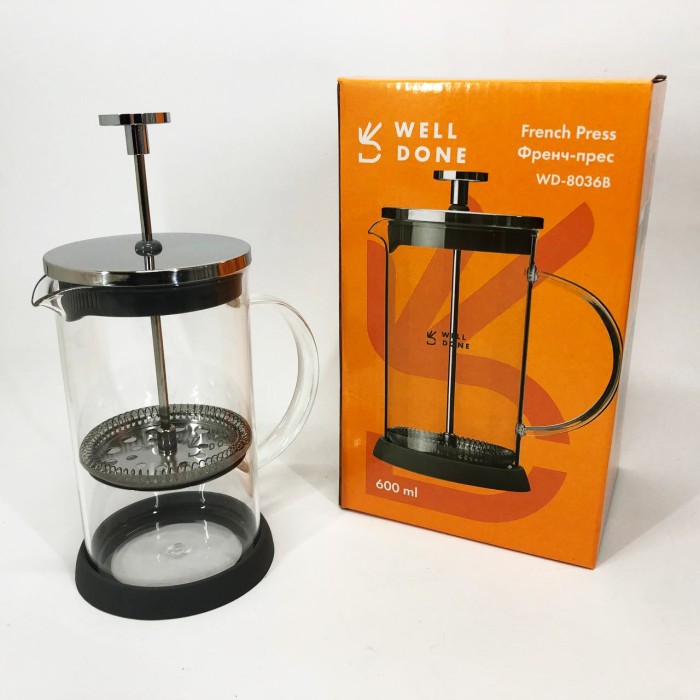 Оригінальний заварник для чаю, Френч-прес для приготування чаю, Заварник скляний з пресом SL-94