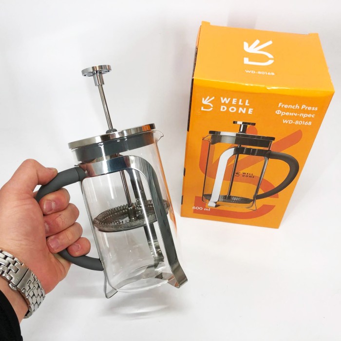 Оригінальний заварник для чаю, Френч-преси зі скла, Домашній френч-прес, Багаторазовий френч-прес FC-54