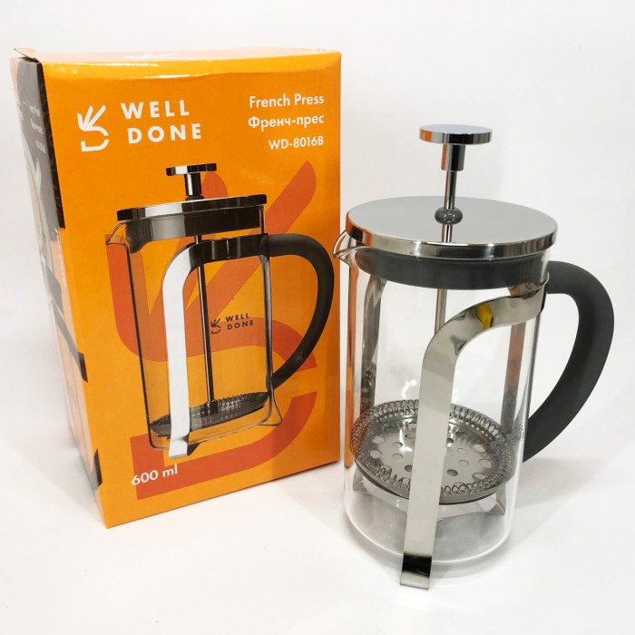 Френч-прес для френч-прес з легким доглядом Well Done WD-8016B 600 мл для ароматного чаю UG-87