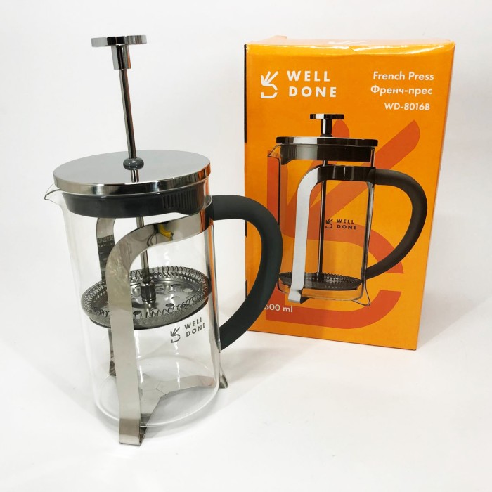 Френч-прес для френч-прес з легким доглядом Well Done WD-8016B 600 мл для ароматного чаю UG-87