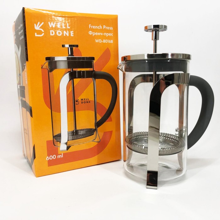 Френч-прес для френч-прес з легким доглядом Well Done WD-8016B 600 мл для ароматного чаю UG-87