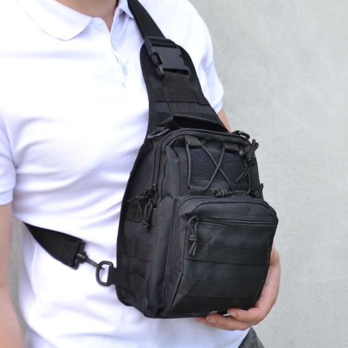 Тактична сумка для чоловіків на плече, Сумка нагрудна тактична чоловіча брезентова military QJ-55