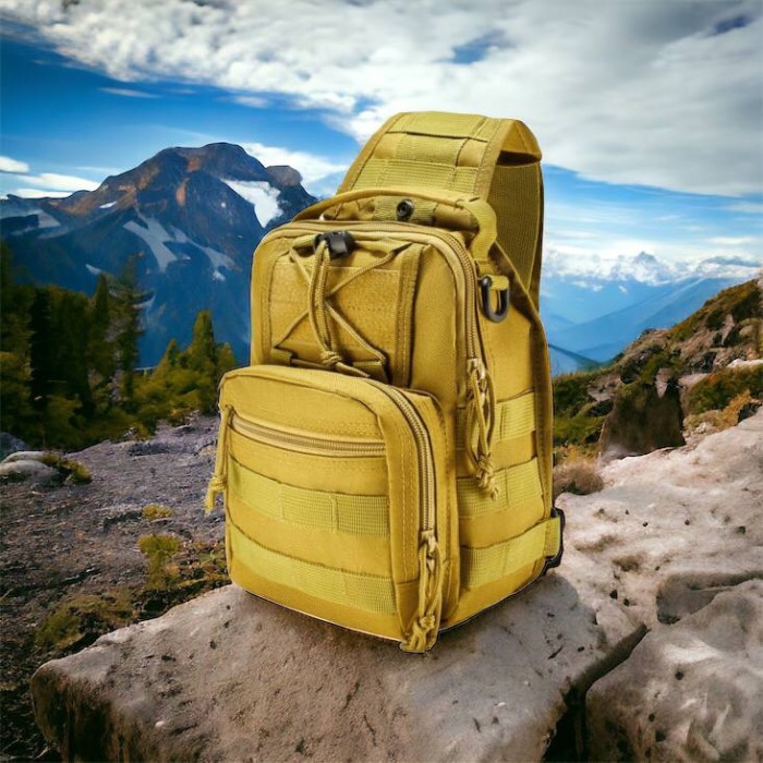 Практична чоловіча сумка слінг, Нагрудна сумка бананка містка через плече військова барсетка DS-73