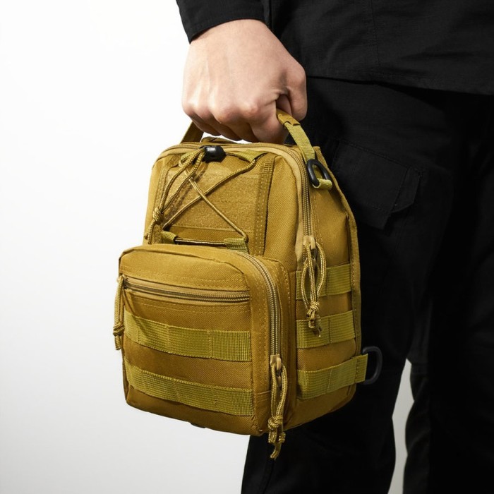 Практична чоловіча сумка слінг, Нагрудна сумка бананка містка через плече військова барсетка DS-73