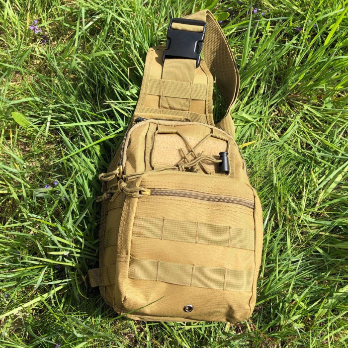 Практична чоловіча сумка слінг, Нагрудна сумка бананка містка через плече військова барсетка DS-73