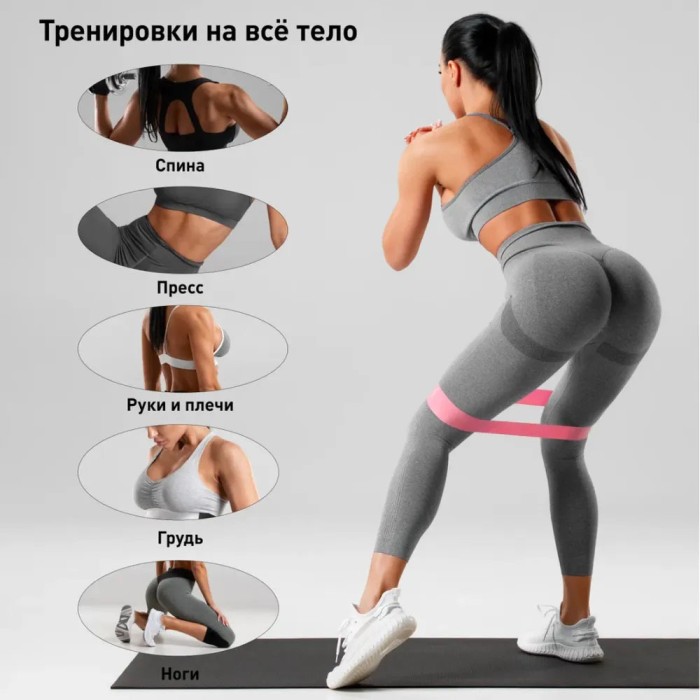 Гумка для фітнесу та спорту стрічка еспан гумова петля для фітнесу Fit Simplify 5 шт WO-12