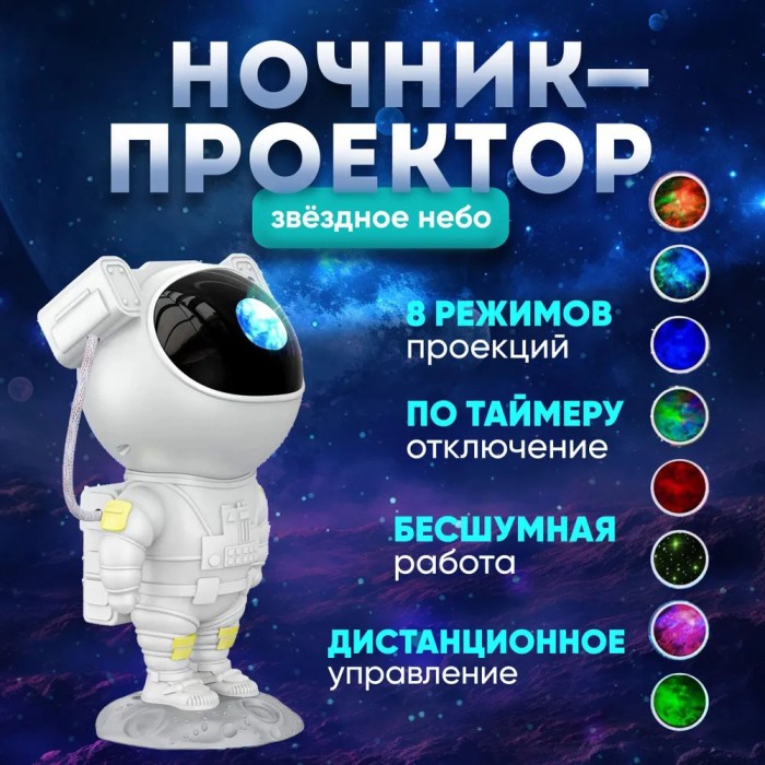 Світильник зоряне небо на стелі, Лазерний нічник-проектор астронавт LED, Лампа проектор WD-580 нічник лазерний Світильник зоряне небо на стелі, Лазерний нічник-проектор астронавт LED, Лампа проектор WD-580 нічник лазерний