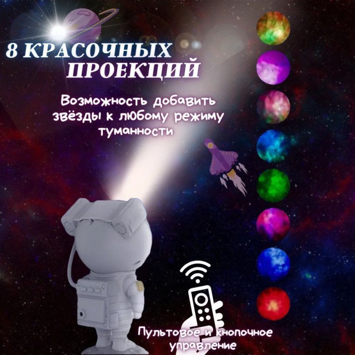 Нічник-проектор з ефектором зоряного неба, Проектор зоряного неба GO-915 галактики Астронавт