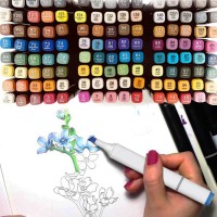 Якісні двосторонні спиртові маркери 80 Маркери двосторонні для ескізів та скетчів BQ-48