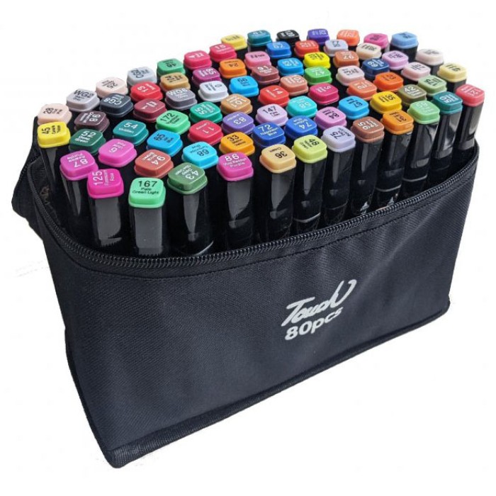 Якісні двосторонні спиртові маркери 80 Маркери двосторонні для ескізів та скетчів BQ-48