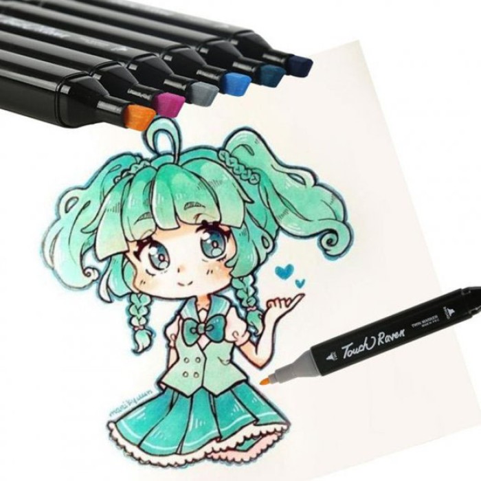 Набір кольорових маркерів фломастерів 80 шт, Набір кольорових маркерів Sketchmarker NF-61