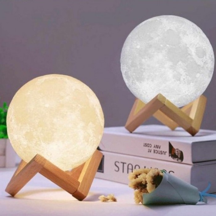 Дитячий нічник нічник для безстрашного сну Moon Lamp 13 см, Нічники для спалень CN-406 з акумулятором
