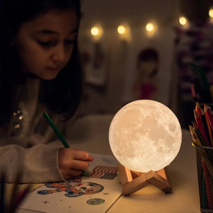 Дитячий нічник нічник для безстрашного сну Moon Lamp 13 см, Нічники для спалень CN-406 з акумулятором