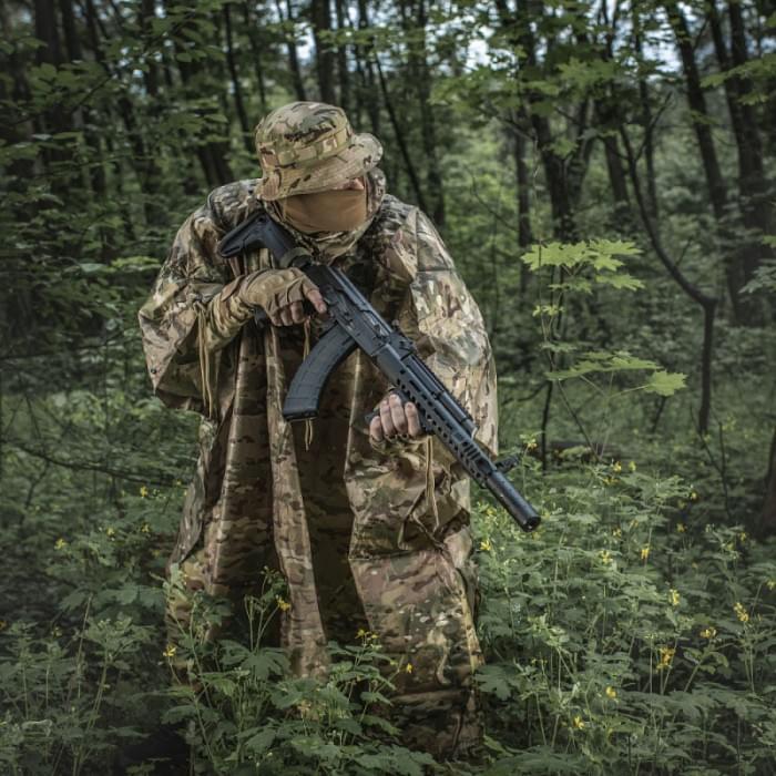Плащ дощовик чоловічий камуфляж, Плащ дощовик армійського зразка, Тактичне TR-527 пончо водонепроникне