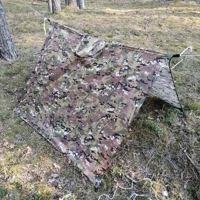 Плащ дощовик чоловічий камуфляж, Плащ дощовик армійського зразка, Тактичне TR-527 пончо водонепроникне