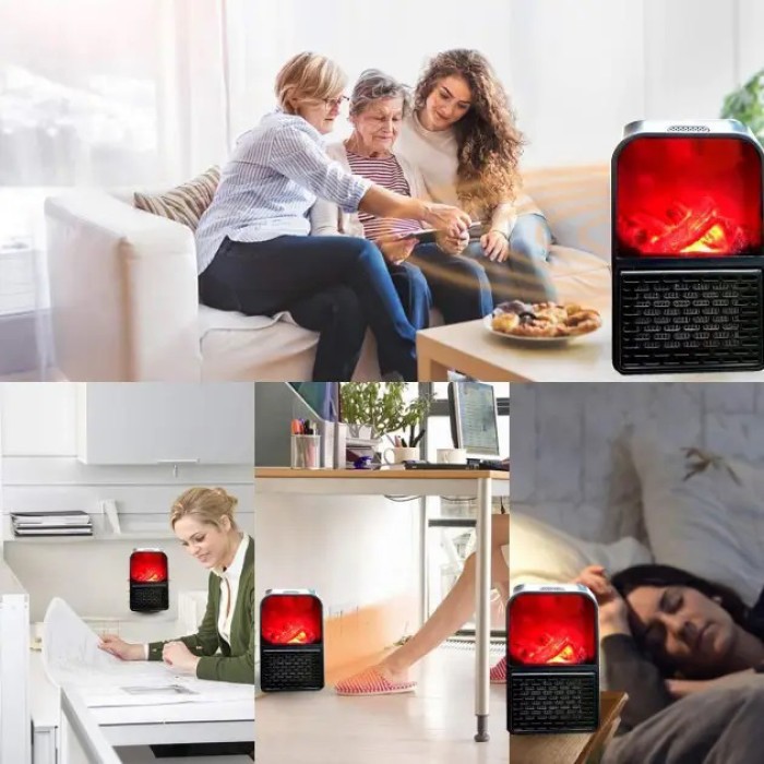 Обігрівач для дому Flame Heater 1000 Вт, Настільний обігрівач для дому, Електричний обігрівач JW-137 для офісу