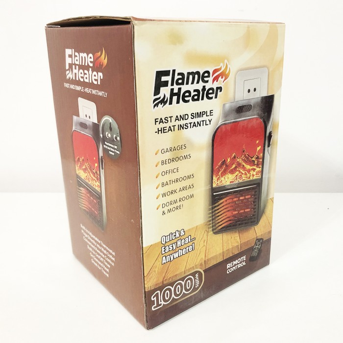 Настільний обігрівач для дому Flame Heater 1000 Вт, Тепло-вентилятор, Електричний обігрівач BU-481 для офісу