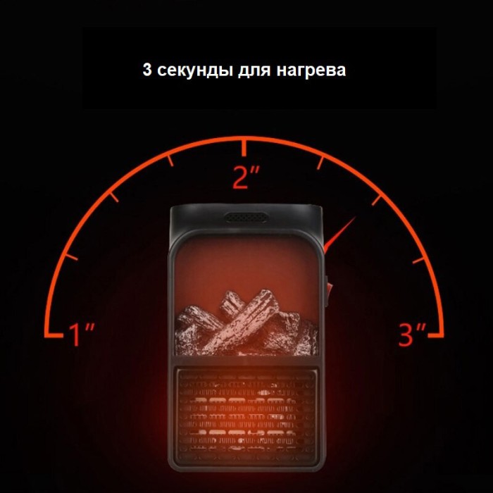 Економічний обігрівач Flame Heater 1000 Вт, Портативний обігрівач в DB-464 розетку, Тепло-вентилятор