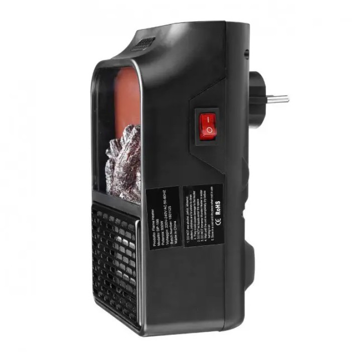 Економічний обігрівач Flame Heater 1000 Вт, Портативний обігрівач в DB-464 розетку, Тепло-вентилятор
