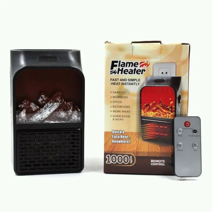 Економічний обігрівач Flame Heater 1000 Вт, Портативний обігрівач в DB-464 розетку, Тепло-вентилятор