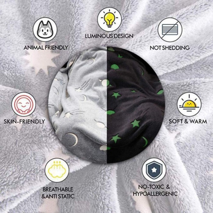 Ковдра що світиться в темряві Blanket kids Magic Star 150х100 см, Плед що світиться GC-68