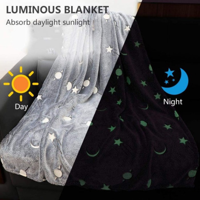Покривало що світиться вночі Blanket kids Magic Star 150х100 см, Покривало з візерунками AK-368 що світяться