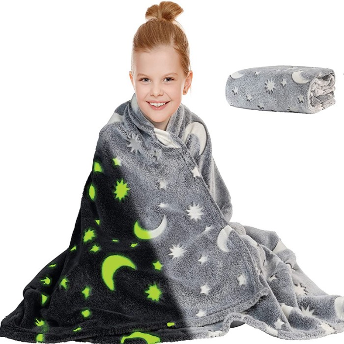 Покривало що світиться вночі Blanket kids Magic Star 150х100 см, Покривало з візерунками AK-368 що світяться