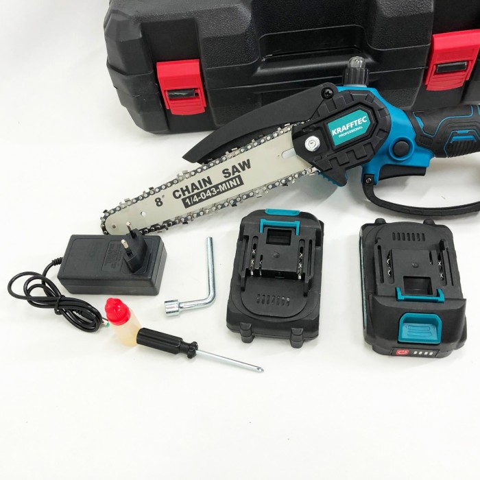Електропили для дому Krafftec 20 см, Акумуляторна пилка для ручних робіт, обрізки гілок LO-99
