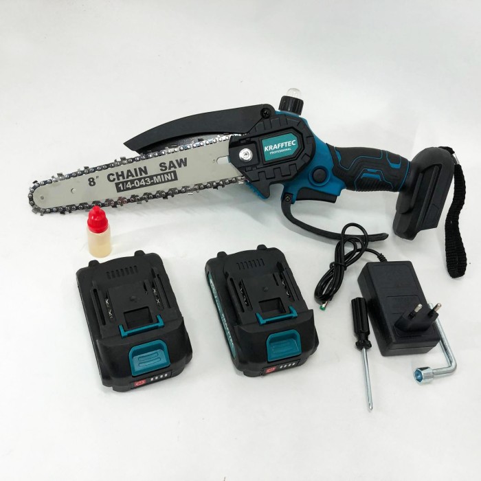 Електропили для дому Krafftec 20 см, Акумуляторна пилка для ручних робіт, обрізки гілок LO-99