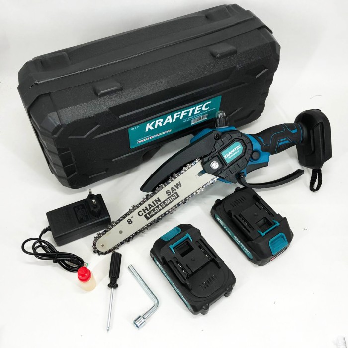 Електропили для дому Krafftec 20 см, Акумуляторна пилка для ручних робіт, обрізки гілок LO-99