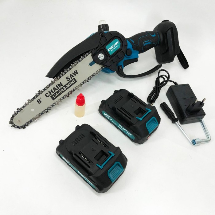 Електропили для дому Krafftec 20 см, Акумуляторна пилка для ручних робіт, обрізки гілок LO-99