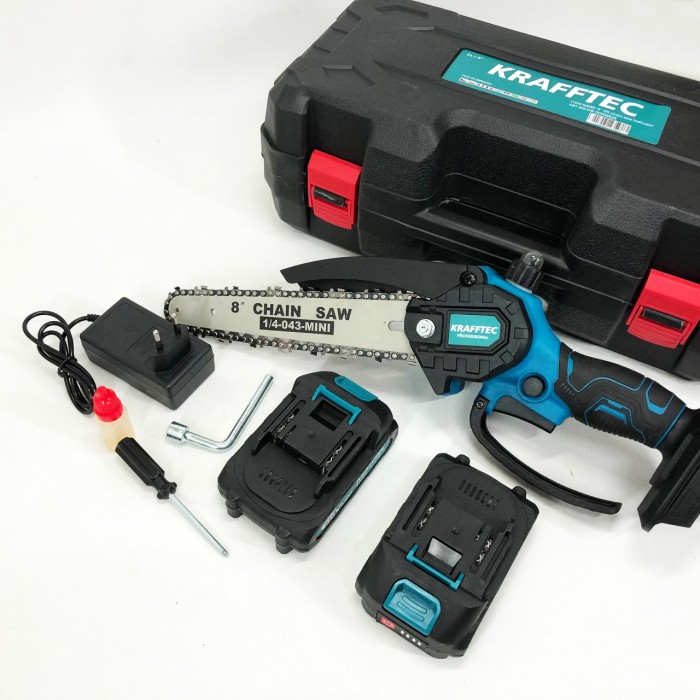 Пила для садових робіт на акумуляторах Krafftec 20 см, Портативна акумуляторна пила для сучків WA-97
