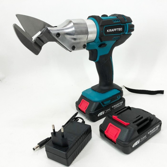 Ножиці акумуляторні по металу в кейсі Krafftec DJS130R, 2 акб 36V/5AP