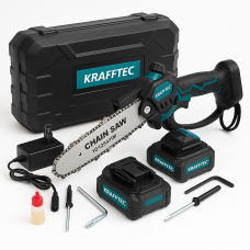 Акумуляторна пила для нарізки дров Krafftec 20 см, Легка електропила для саду, Пилка садова складна CI-88