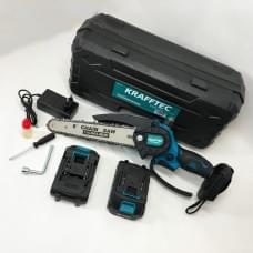 Міні ланцюгова пила Krafftec 20 см, Портативна акумуляторна мулу для обрізки з QW-537 літієвою батареєю