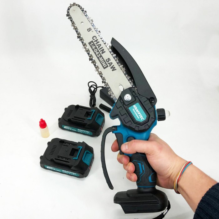 Пила ланцюгова компактна, Ручна міні-пила акумуляторна для обрізки дерев, Переносна пила на акумуляторі GI-90