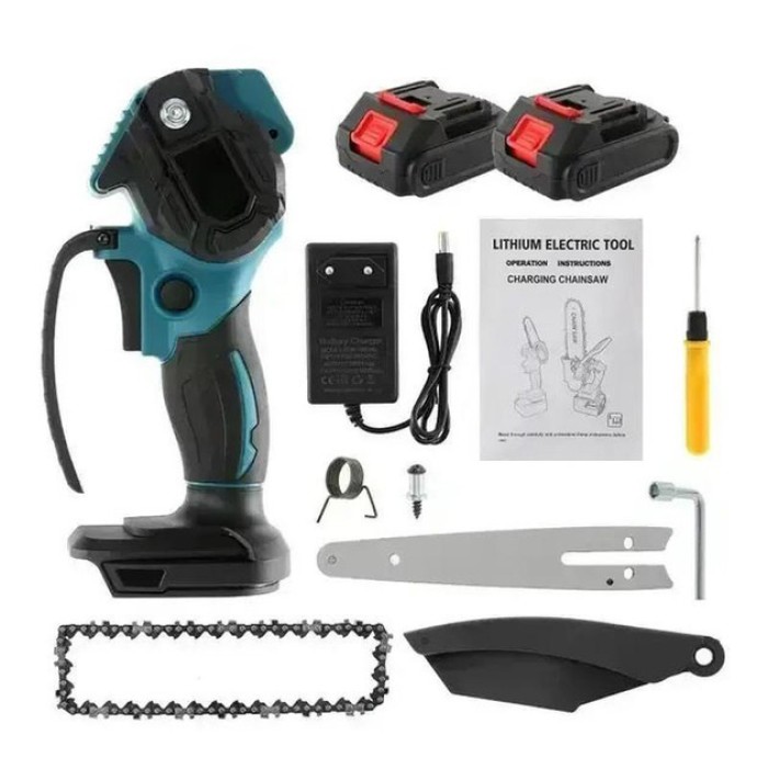 Пила ланцюгова компактна, Ручна міні-пила акумуляторна для обрізки дерев, Переносна пила на акумуляторі GI-90