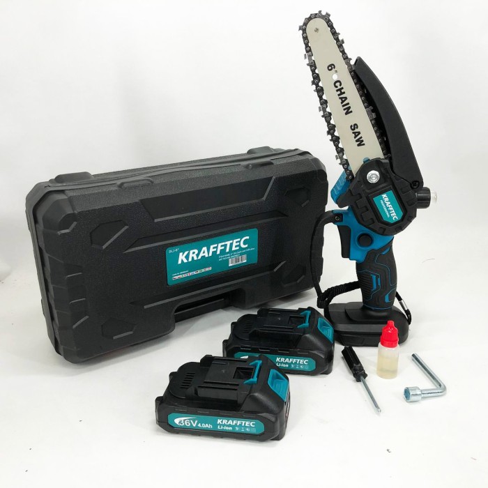 Пила ручна електрична ланцюгова Krafftec 15 см, Професійна акумуляторна пила по дереву ST-42